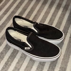 Vans Classic Black and White Slip-Ons